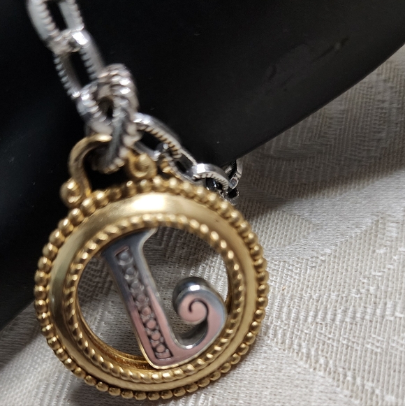 BRIGHTON INITIAL L MIXED METAL CHARM BRACELET - Picture 12 of 14